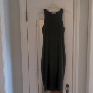 Marine Layer Sleeveless Dark Olive Green Dress - Small